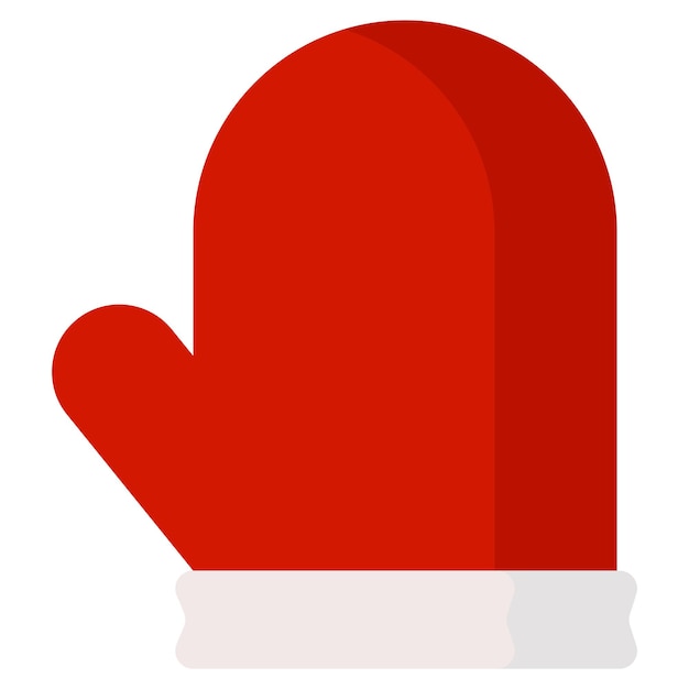 Un icono plano de guante de Navidad aislado sobre un fondo blanco