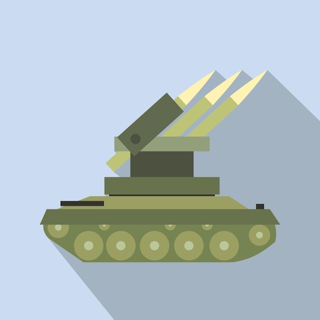 Icono plano de guerra antiaérea para dispositivos web y móviles