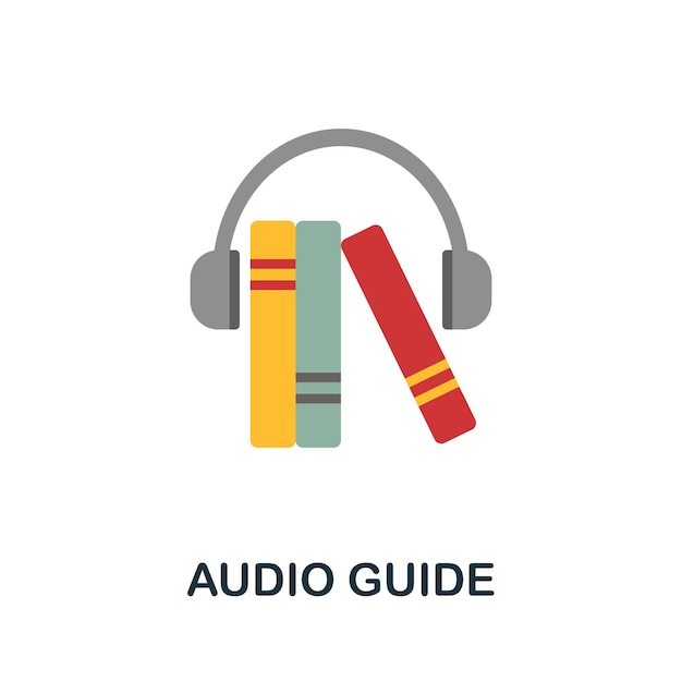 Ícono plano de guía de audio Señal de color de la colección de excursiones Ilustración de ícono de guía de audio creativa para infografías de diseño web y más