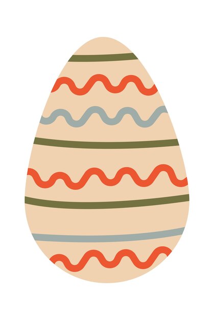 Icono plano hecho a mano Huevos pintados para pascua
