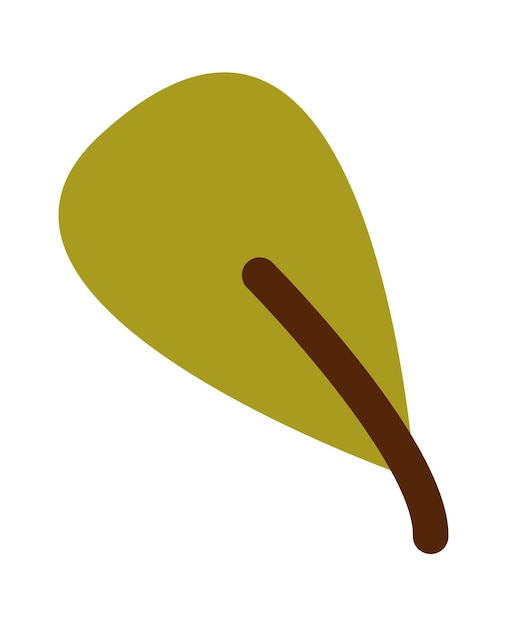 Icono plano de hoja dibujada a mano