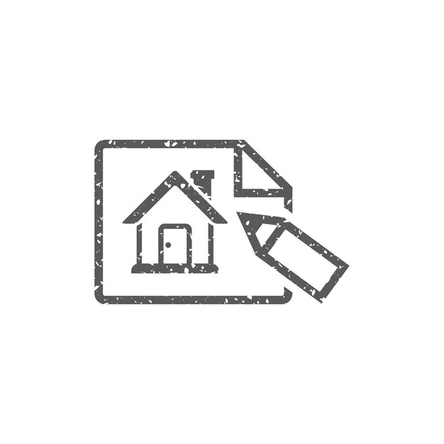 Icono de plano en la ilustración de vector de textura grunge