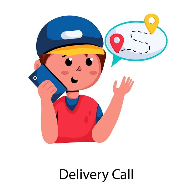 Un icono plano de la llamada de entrega