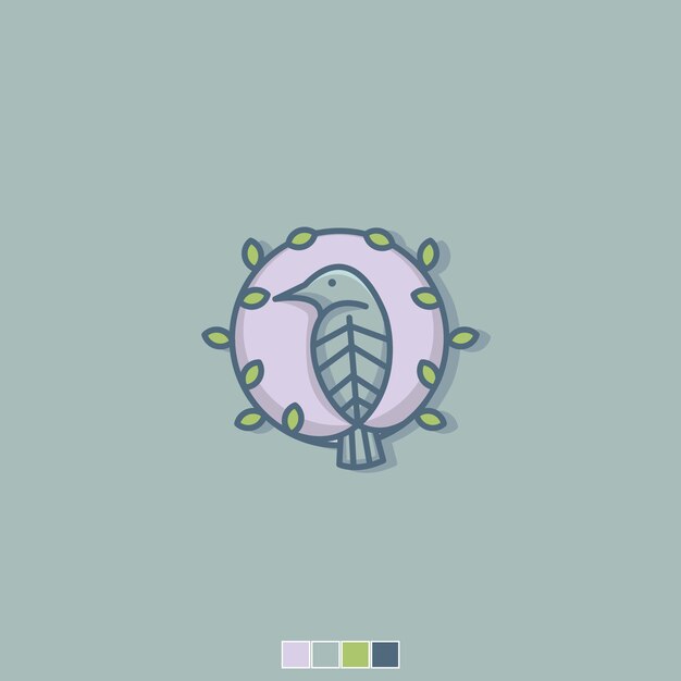 icono plano logo pájaro naturaleza