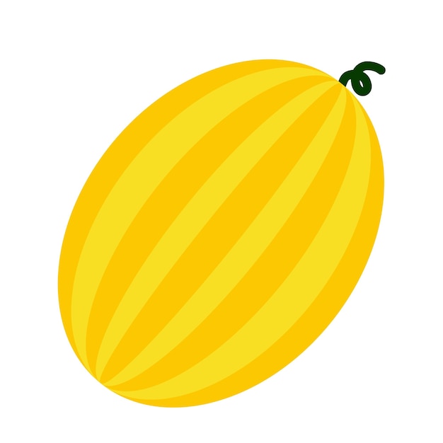 Icono plano de melón aislado sobre fondo blanco