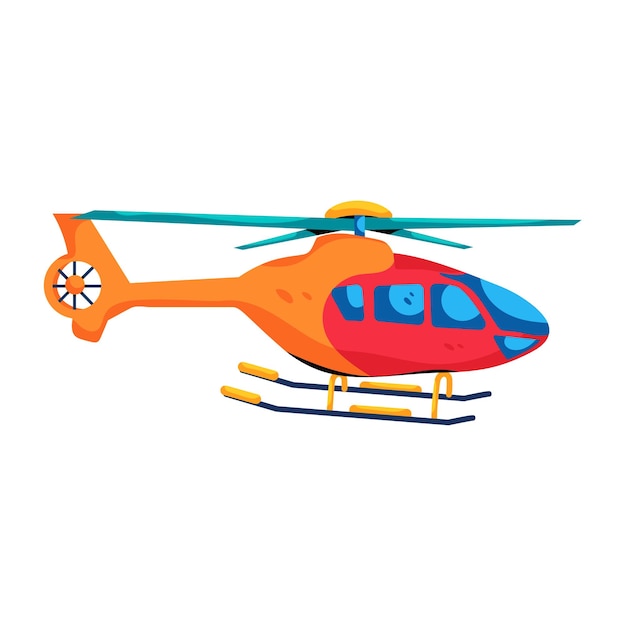 Icono plano de moda del helicóptero