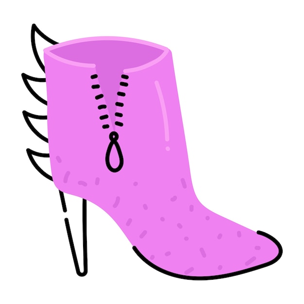 Un icono plano de moda del vector editable de bota de tobillo