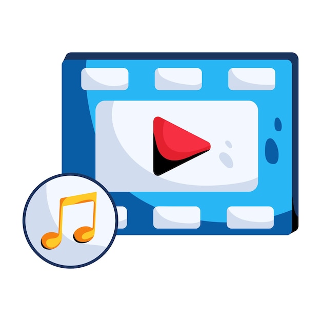 Icono plano de moda del video musical