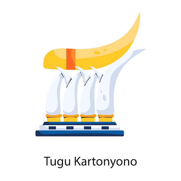 Icono plano moderno de tugu kartonyono