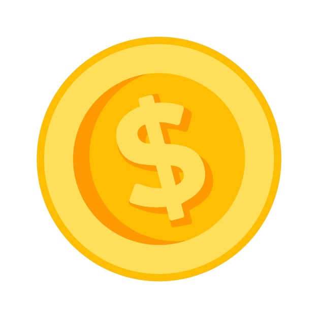 Icono plano de moneda de oro El tiempo es dinero