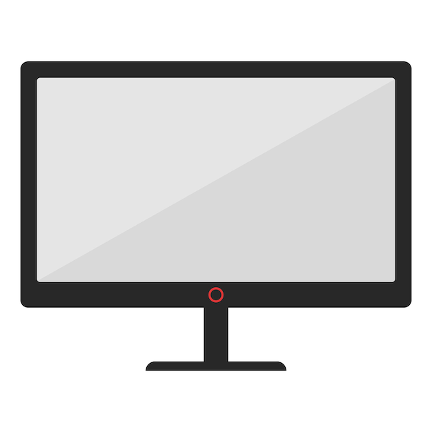 Ícono plano del monitor de computadora aislado sobre un fondo blanco