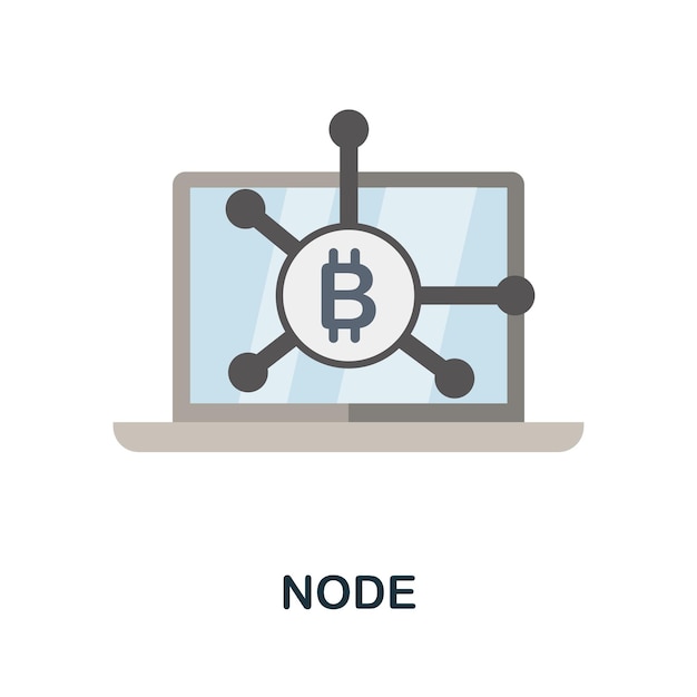 Icono plano de nodo Signo de color de la colección de criptomonedas Ilustración de icono de nodo creativo para infografías de diseño web y más