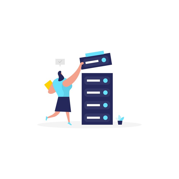Vector icono plano de organización de datos