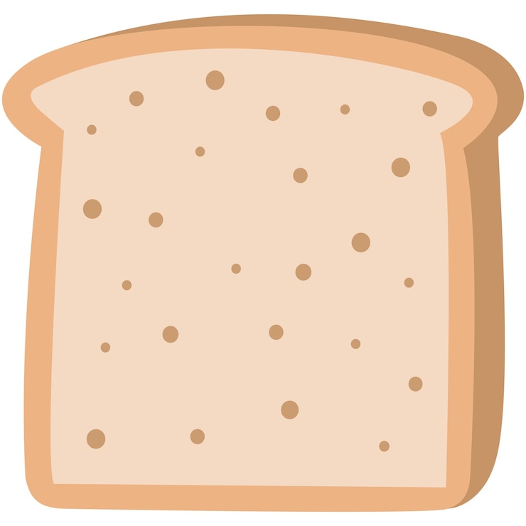 Vector icono plano de pan tostado bonito aislado sobre un fondo blanco