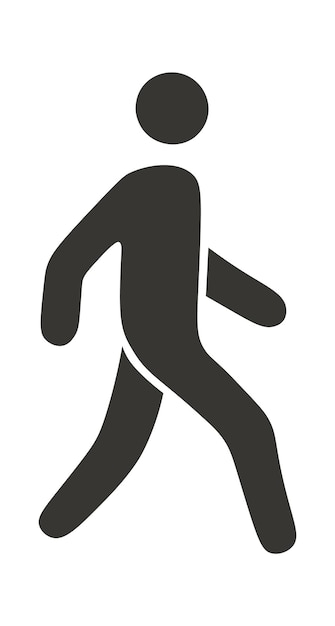 Icono plano de peatón Señal de tráfico Puntero de movimiento