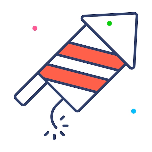 Icono plano del petardo de cohete vector moderno de la explosión