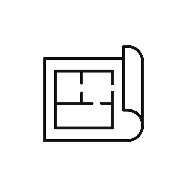 Icono del plano de piso aislado sobre un fondo blanco