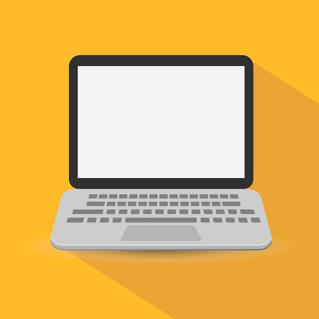 Icono plano portátil aislado sobre fondo blanco Ilustración vectorial