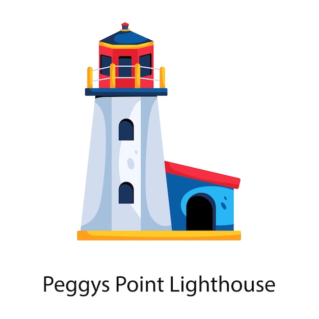 Icono plano premium del faro de peggys point