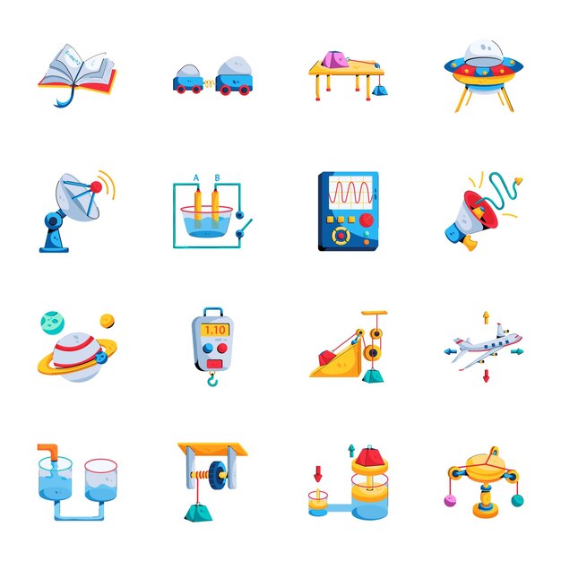 Icono plano premium del microscopio