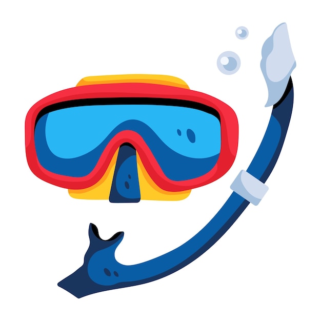 Icono plano premium que muestra máscara de buceo