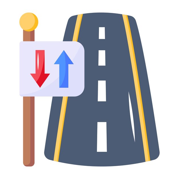 Icono plano premium del tablero de dirección