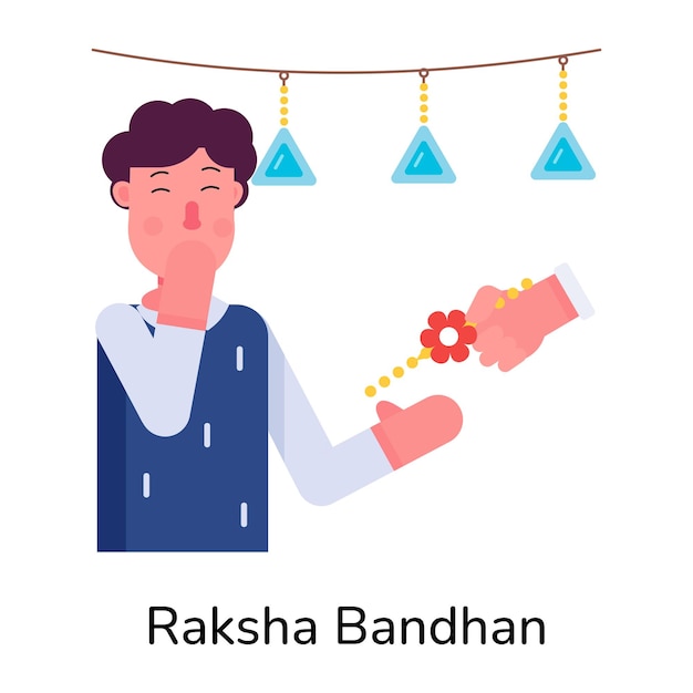 Un ícono plano de raksha bandhan