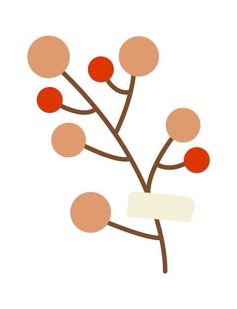 Icono plano de rama de árbol decorativo