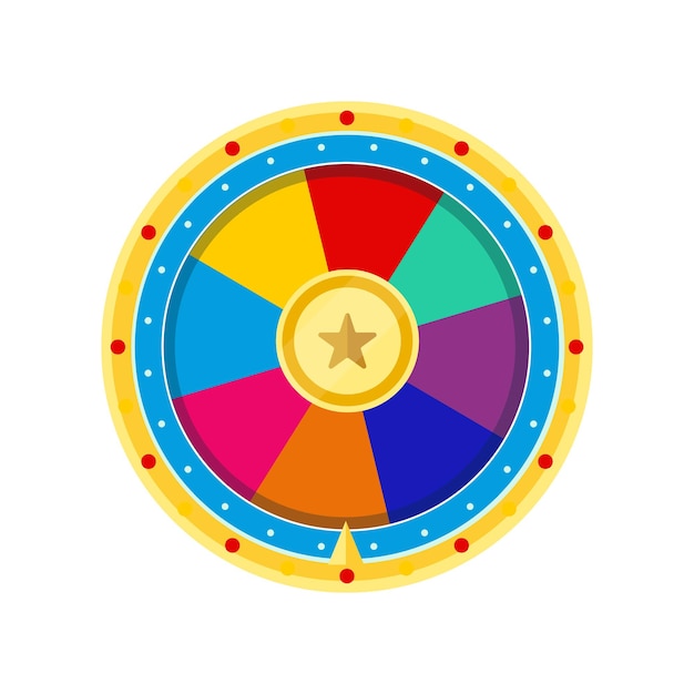 El icono plano de la rueda de la fortuna de la ruleta
