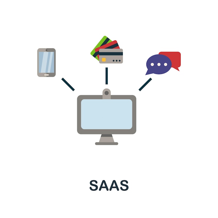 Vector icono plano de saas color elemento simple de la colección fintech icono creativo de saas para plantillas de diseño web, infografías y más