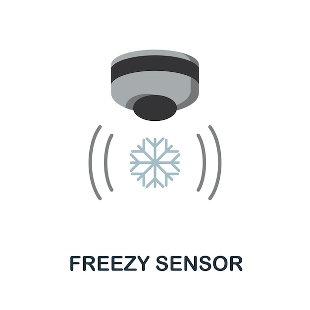 Vector icono plano del sensor freezy signo de color de la colección de seguridad para el hogar ilustración creativa del icono del sensor freezy para infografías de diseño web y más