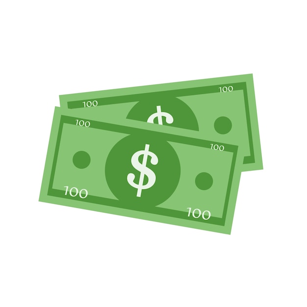 Ícono plano del signo de dólar vectorial