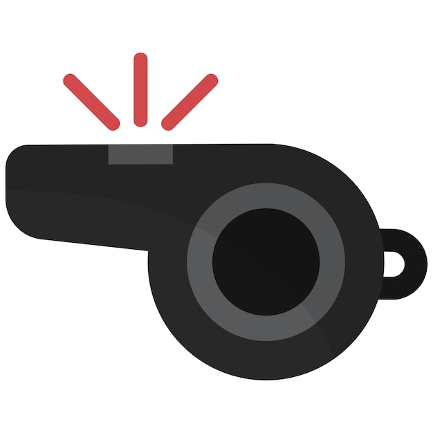 Icono plano de silbido aislado sobre fondo blanco
