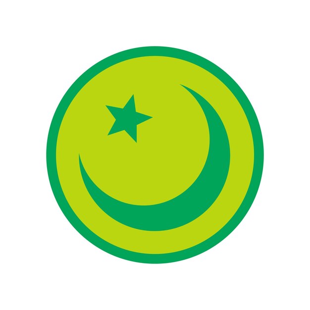 Icono plano del símbolo del Islam aislado sobre fondo blanco