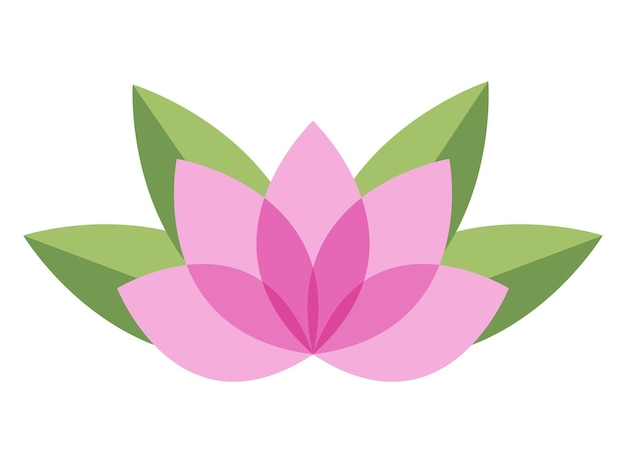 Icono plano simple de la flor de loto aislado en fondo blanco Ilustración vectorial