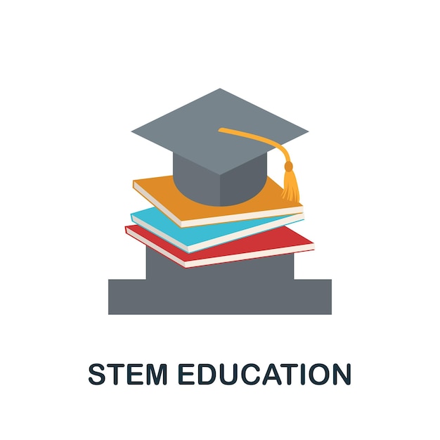 Icono plano de stem education icono de stem education simple lleno de color para plantillas de diseño web e infografías