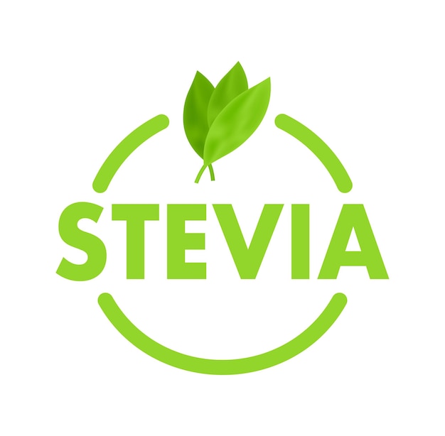 Icono plano stevia sobre fondo blanco Logotipo vectorial Símbolo del logotipo