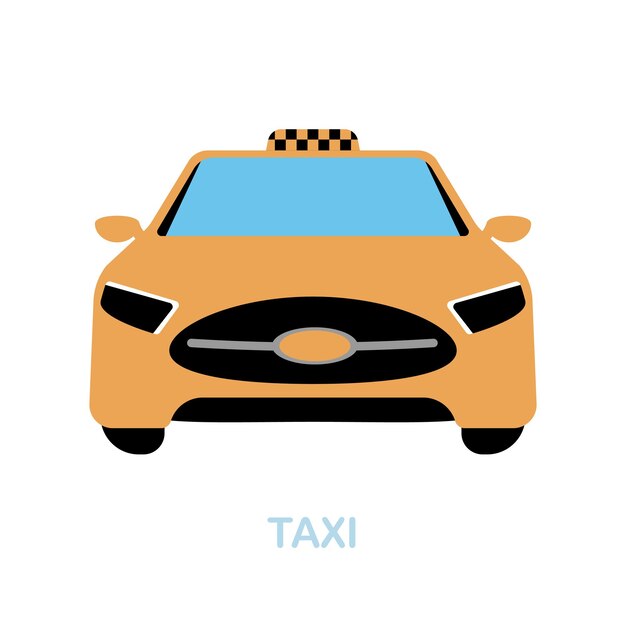 Icono plano de taxi Signo de elemento de color de la colección del aeropuerto Signo de icono de taxi plano para infografías de diseño web y más