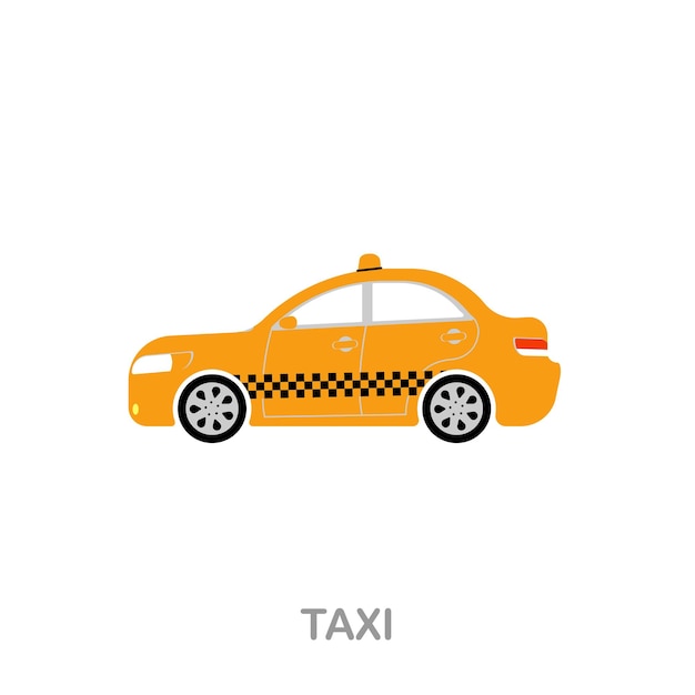 Icono plano de taxi Signo de elemento de color de la colección de transporte Signo de icono de taxi plano para infografías de diseño web y más