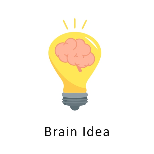 Icono plano del vector cerebral Ilustración de diseño Símbolo en fondo blanco Archivo EPS 10