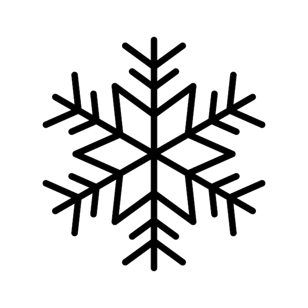 Icono plano de vector de copo de nieve