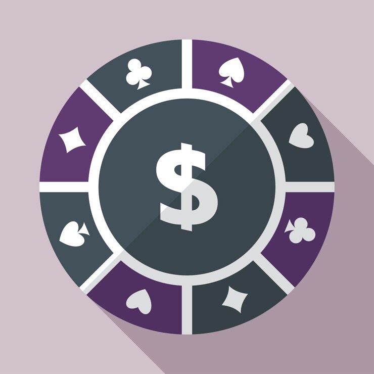 Icono plano de vector de fichas de juego de casino