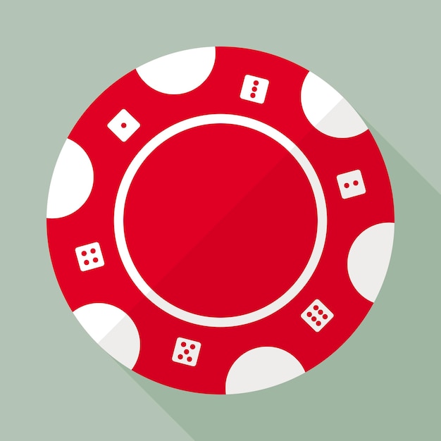 Icono plano de vector de fichas de juego de casino