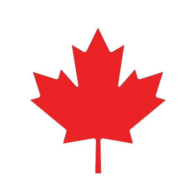 Icono plano de Vector de hoja de arce canadiense rojo