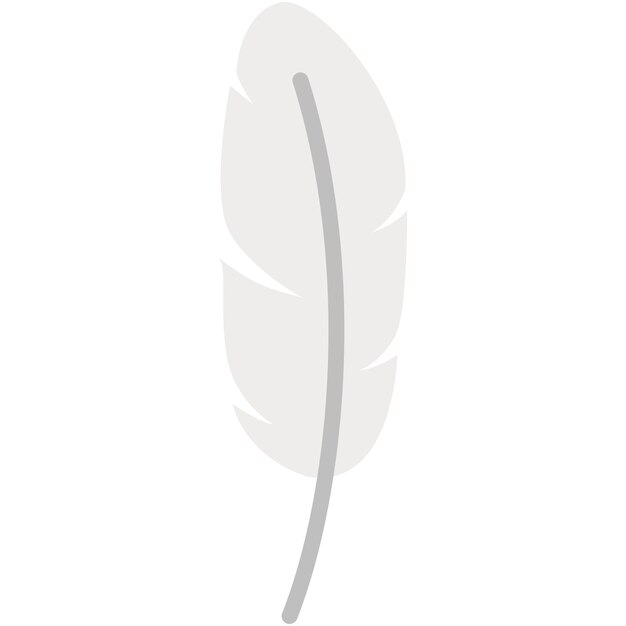 Ícono plano del vector de plumas aislado sobre fondo blanco