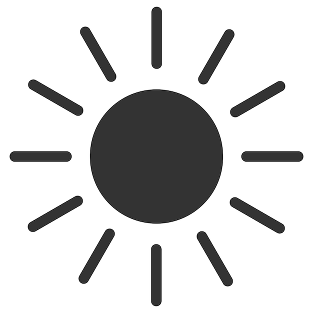 Icono plano de Vector de silueta de sol