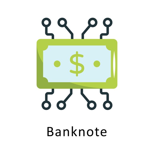 Icono plano vectorial de billete Ilustración de diseño Símbolo sobre fondo blanco Archivo EPS 10