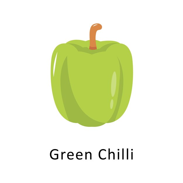 Icono plano vectorial de chile verde Ilustración de diseño Símbolo en fondo blanco Archivo EPS 10