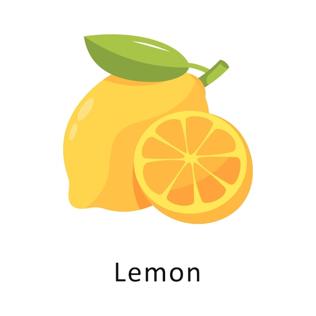 Icono plano vectorial de limón Ilustración de diseño Símbolo en fondo blanco Archivo EPS 10