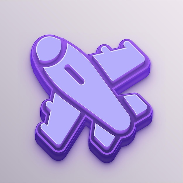 Icono de plano vectorial púrpura 3D personalizable para educación, negocios y medios de comunicación